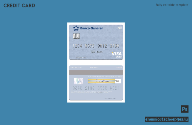 Beispielvorschau der Panama Banco General Visa Debitkarte
